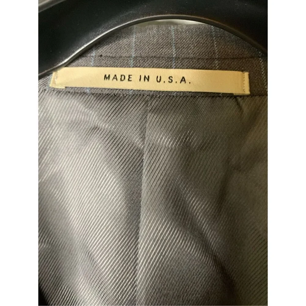 Burberry London wool cashmere blazer suit jacket gray pattern men's size 42L